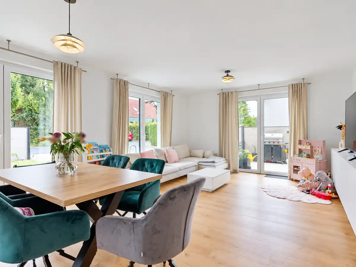 Wohn- und Essbereich der verkauften Erdgeschosswohnung in Paderborn-Alte Südstadt